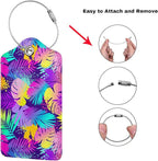 Set of 2 Purple Leaves of Palms Tree Luggage Tags - Image 3