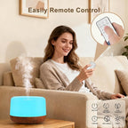 300ML Essential Oil Diffuser for Home, Aromatherapy Diffuser with Remote Control, 7-Color LED Light and 4 Timers, Quiet Auto-Off, Easy to Use for Bedroom Office
