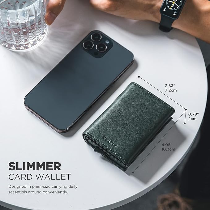VULKIT Pop up Card Wallet Minimalist Cash Wallets RFID Blocking Leather Smart - Image 5