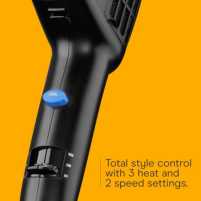 INFINITI PRO CONAIR 3-in-1 Styling Hair Dryer, 1875W Blow Dryer with 3 Styling Attachments to Detangle, Straighten, and Volumize, Tourmaline Ceramic Coating and Ionic Conditioning, Black