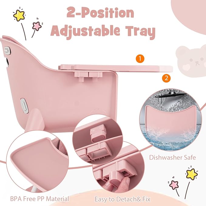 HONEY JOY 5-in-1 High Chair, Convertible Highchair - Image 5