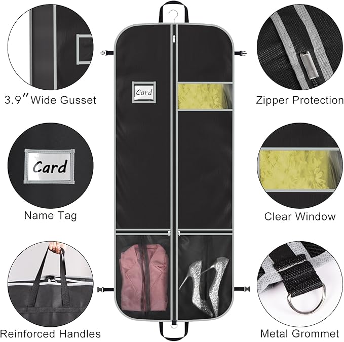 Zilink Upgrade 60" Garment Bag for Long Coat, Gown and Choir Robe - Image 4
