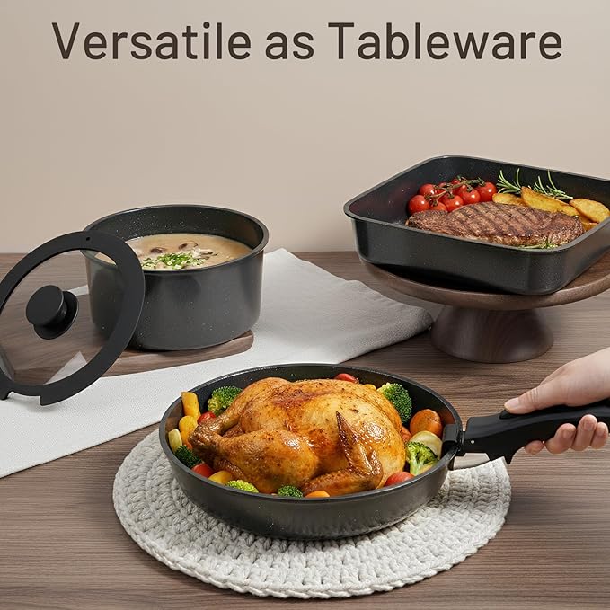 KIKCOIN Ceramic Nonstick Pots and Pans Set - Image 7