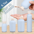 ASEVAT 6.7oz 4Pcs Refillable Travel Shampoo & Conditioner Bottles - Image 2