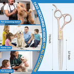 JASON 7.5" Dog Grooming Scissors - Professional Chunker Thinning Shear with with 24 Fishbone Teeth Japanese 440C Stainless Steel Hair Scissor with Diamond Screw for Dogs, Cats and Other Pets Christmas