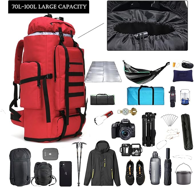 Hiking Backpack for Men 70L/100L Camping Backpack Military Rucksack Molle 3 - Image 4