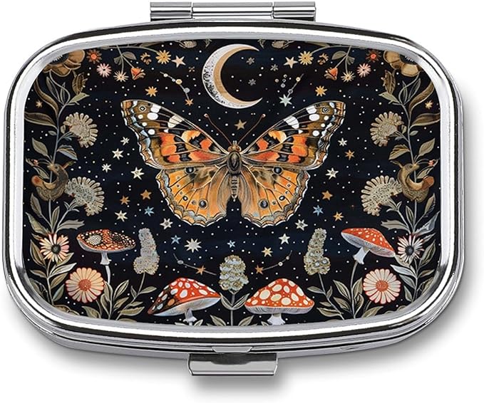 Metal 2 Compartment Pill Organizer Travel Friendly Portable Compact Pill Box by Unknown