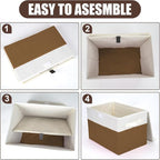 Large 22 Quart Linen Fabric Foldable Storage Bin Cube Organizer Basket - Image 3