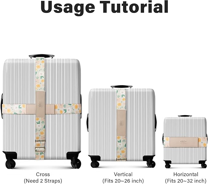 Luggage Straps for Suitcases, Adjustable Luggage Elastic Belt, Travel - Image 3