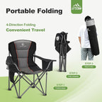 LET'S CAMP Folding Camping Chair Oversized Heavy Duty Padded Outdoor Chair - Image 10