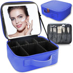 Makeup Bag with Led Mirror, Travel Makeup Organizer with 3 Color Setting by SUILU