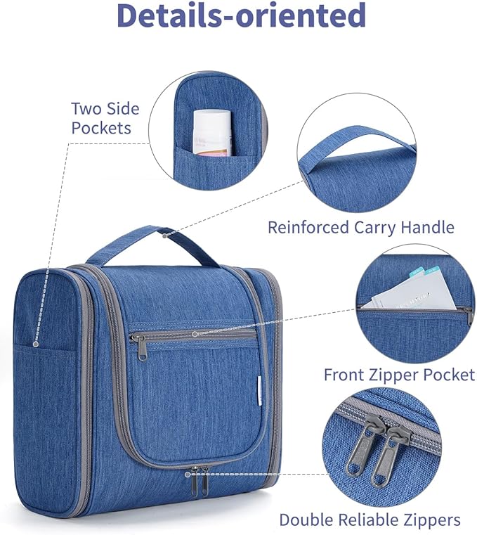 Narwey Hanging Toiletry Bag for Women Travel Makeup Bag Organizer Toiletries - Image 6