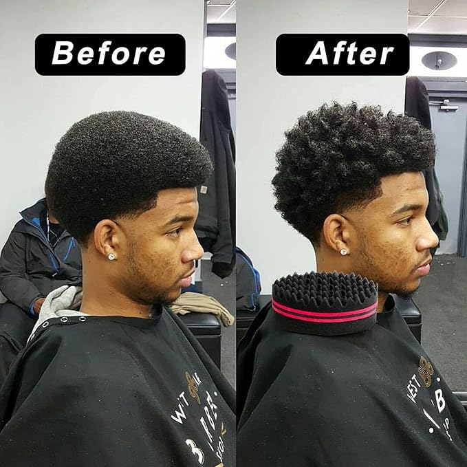 3 Pcs Afro Twist Upgrade Set: Hair Sponge Double-sided and 2 Twist Comb, Curl Sponge Hair Brush for Women Men Barber Personal Styling