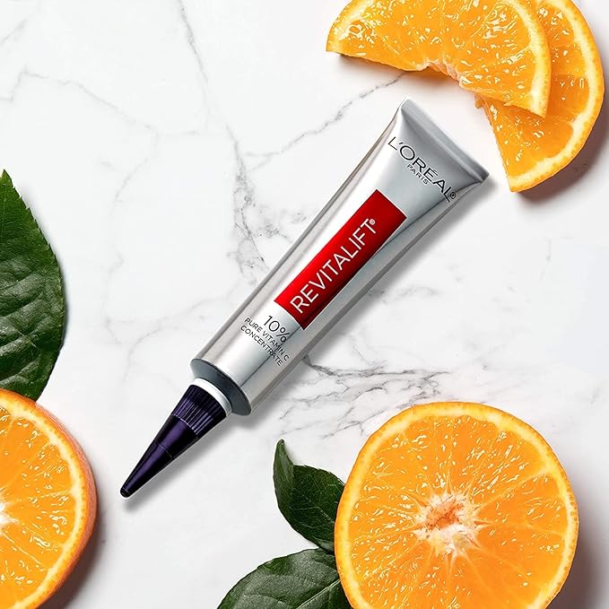 L'Oreal Paris Revitalift 10% Pure Vitamin C Face Serum for Brighter Skin & Reduced Wrinkles, Fragrance Free, 1 0z.