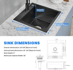 POPFLY 24 Inch Drop In Kitchen Sink, 24×18 Inch Top mount 304 Stainless Steel - Image 7