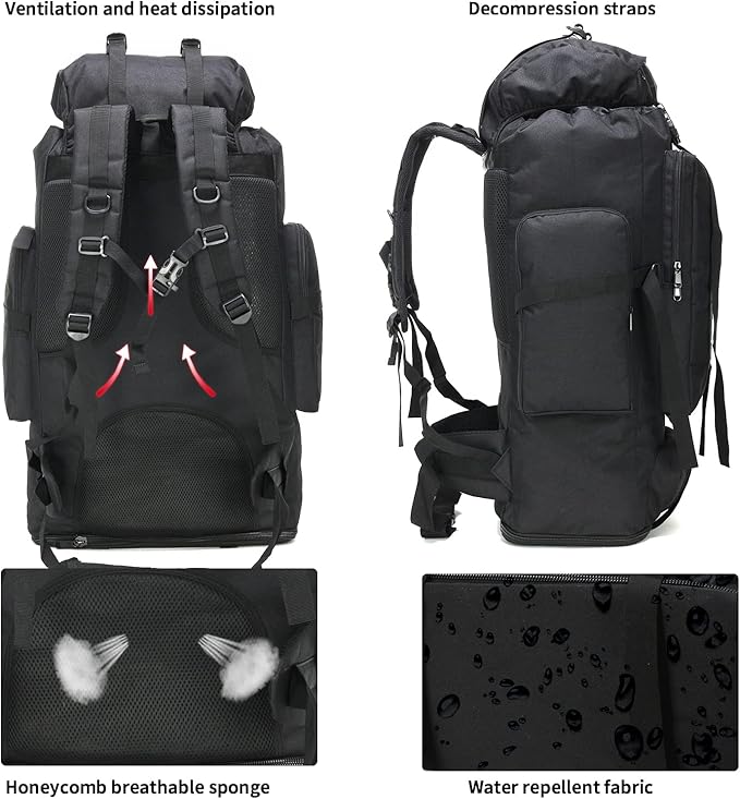 Hiking Backpack for Men 70L/100L Camping Backpack Military Rucksack Molle 3 - Image 2