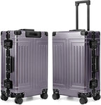 All Aluminum Carry On Luggage，Cut from Whole Aluminum Sheet，22x14x9 Airline by KANGSHILU