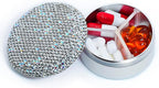 Small Pill Case 3 Compartments, Metal Round Portable Pill Box, Waterproof by LightOnIt