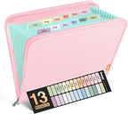 Sooez 13 Pocket Accordion File Organizer, Zipper Expanding File Folder Organizer by Sooez