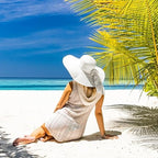 DRESHOW Beach Hats for Women Big Straw Wide Brim Summer Hat Floppy Foldable - Image 3