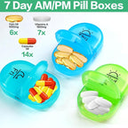 Serfeymi Weekly Travel Pill Organizer 2 Times A Day AM PM Upgraded Rainbow Pill - Image 4