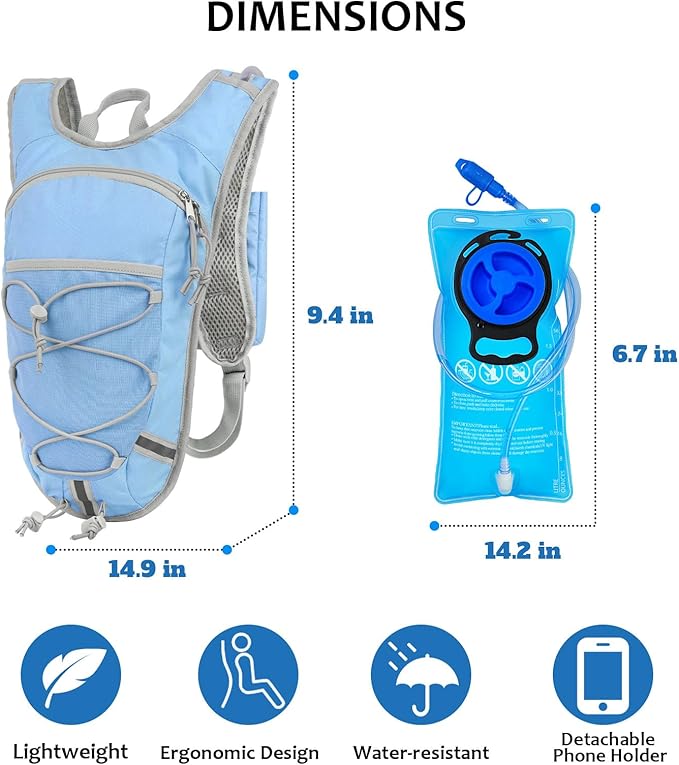 Lightweight Hydration Backpack 2L Water Bladder Pack - Image 2