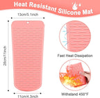 Shappy 2 Pcs Heat Resistant Hair Tools Bag Curling Iron Travel Case Cover Neoprene Flat Iron Holder Travel Case and Silicone Mat Pouch for Hot Hair Tools Storage Organizer(Pink Marble Style)