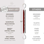 MORALVE Space Saving Hangers for Closet – 4 Pack European Beechwood 6-Tier - Image 5