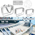 APREUTY Clear Makeup Bags, TSA Approved 6Pcs Cosmetic Makeup Bags Set Clear PVC - Image 4