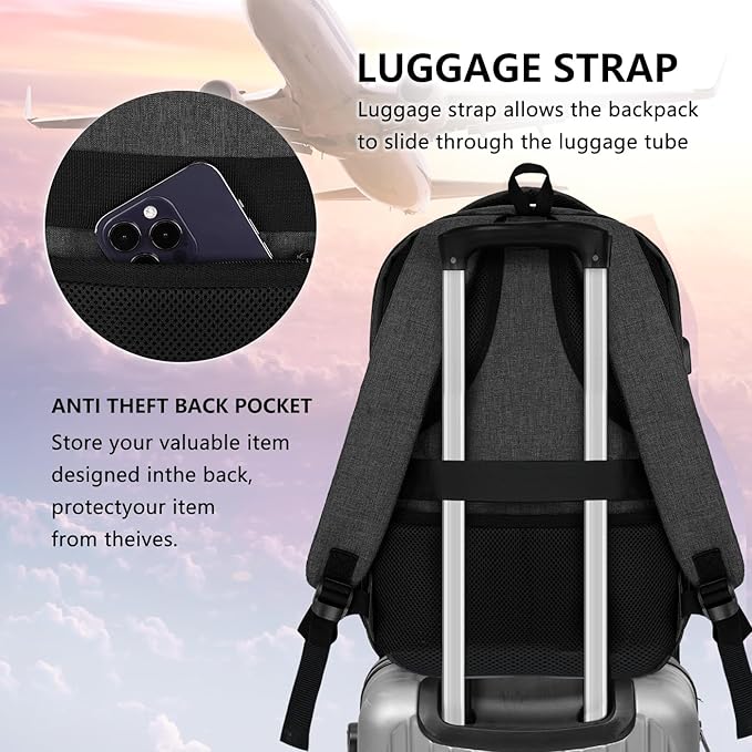 Backpck for Men Women, School Backpack for Boys Girls Teen, 15.6 inch Laptop - Image 7