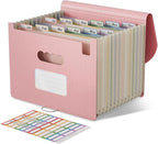 Accordion File Organizer, 13 Pockets Wheat Straw Expanding File Folder by EcoStash