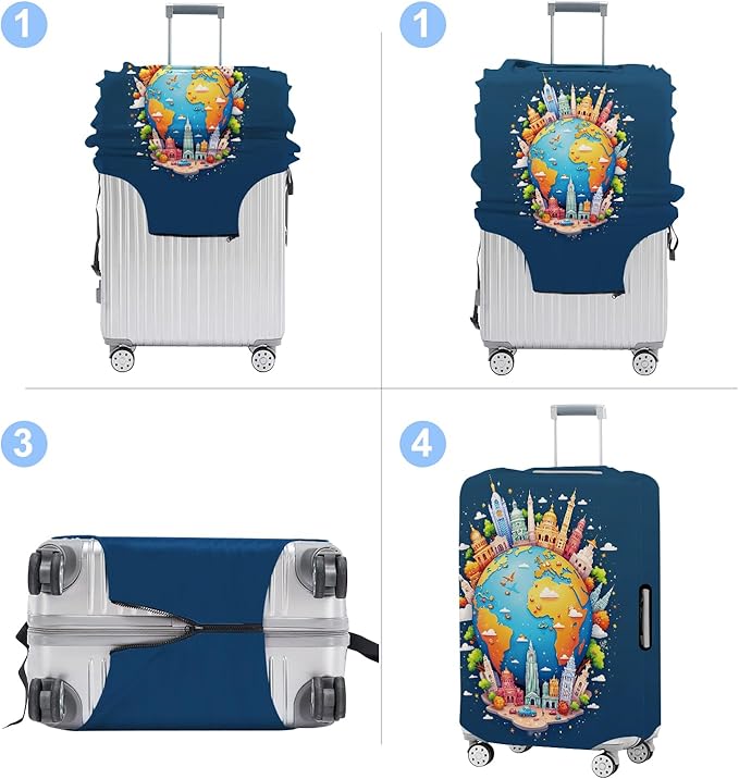 Luggage Cover Washable Suitcase Protector Anti-Scratch, Stretchable Fit - Image 5