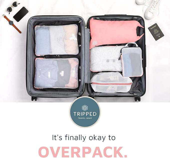 Large Packing Cube Set with See Through Mesh- Compression Packing Cubes Travel - Image 7