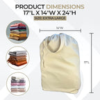 SET of 2-100% Cotton Laundry Bags Extra Large Heavy Duty, Canvas Laundry Bag - Image 2