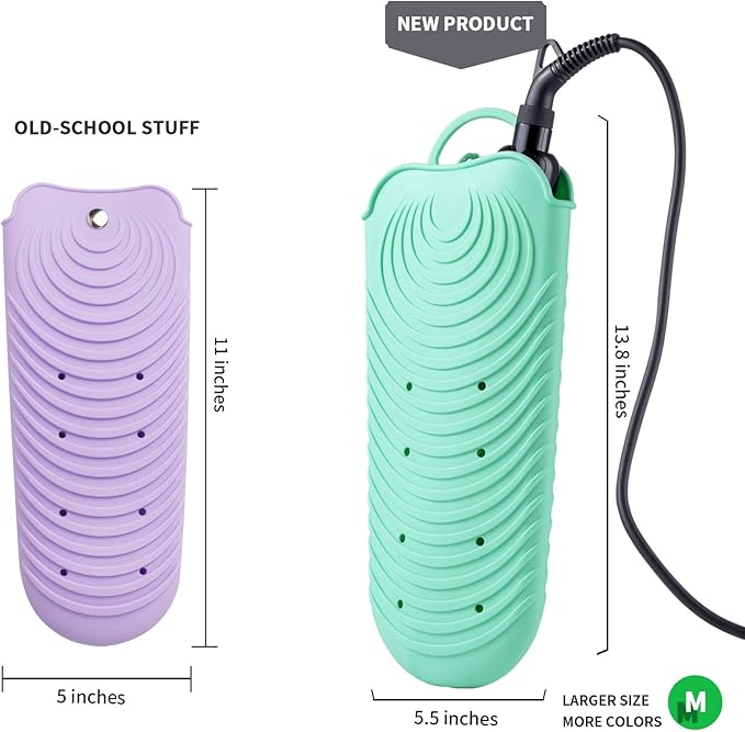 ZAXOP Silicone Heat Resistant Holder Mat Pouch for Flat Iron,Curling Iron,Hot Hair Tools (mintgreen)