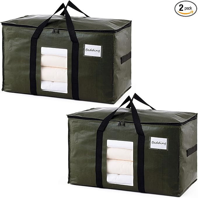 TAILI 2 Pack Green Extra Large Storage Bags, Heavy Duty Totes by TAILI