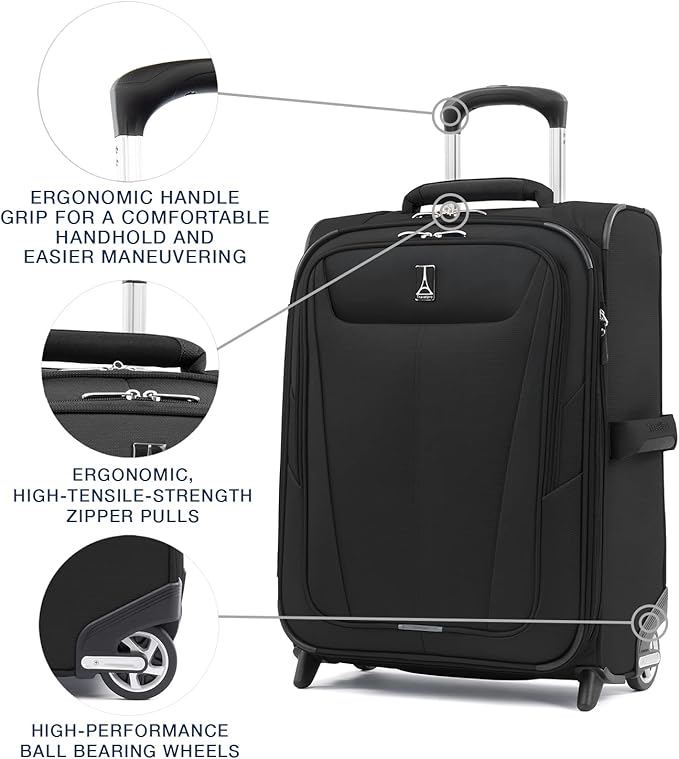 Travelpro Maxlite 5 Softside Expandable Upright 2 Wheel Carry on Luggage - Image 2