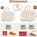 Corduroy Lunch Box Lunch Bag for Women Men, Cute Strawberry Small Insulated - Image 6
