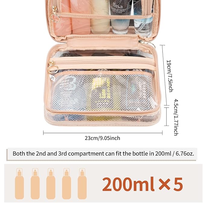 CUBETASTIC Clear Toiletry Bag for Women, Small Travel Bag - Image 3