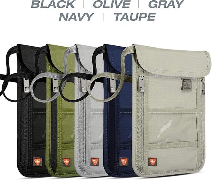 Lewis N. Clark RFID Blocking Stash Neck Wallet, Travel Pouch + Passport Holder - Image 2