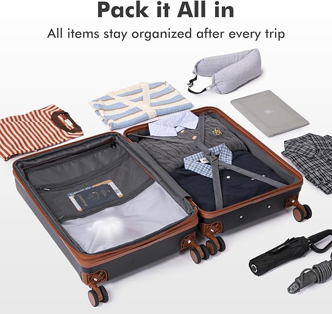 luggage sets 3 Piece with Spinner Wheel, 100% PC Material Lightweight Durable - Image 8