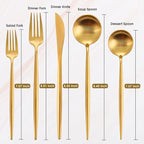 Matte Gold Silverware Set for 4, IBIILII JEFF 20 Pieces Stainless Steel - Image 2