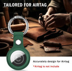 RFUNGUANGO Airtags Holder Keychain Keyring, 4 Pack Leather Case Cover - Image 3