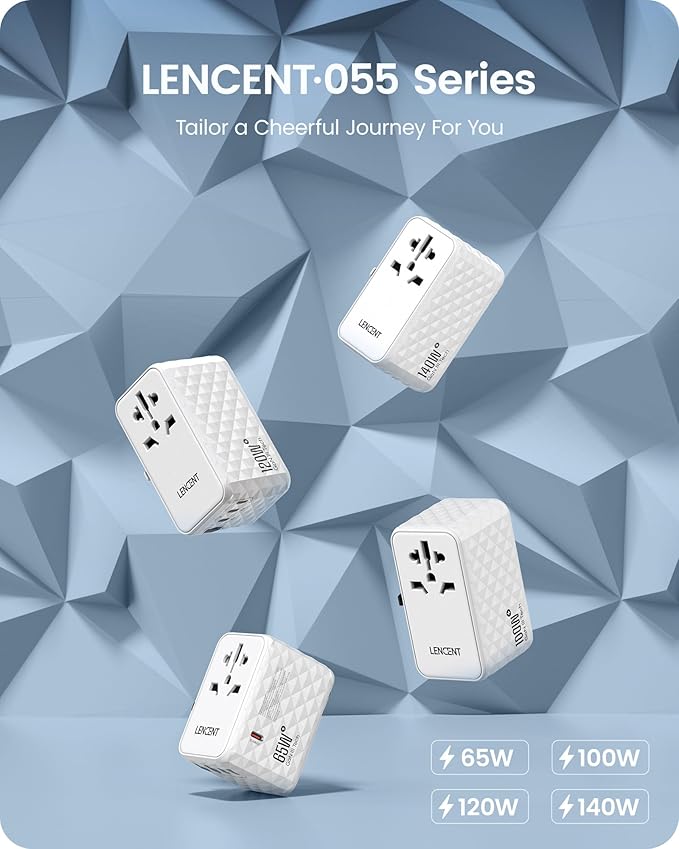 LENCENT 140W International Travel Adapter, GaN Universal Travel Adapter - Image 5