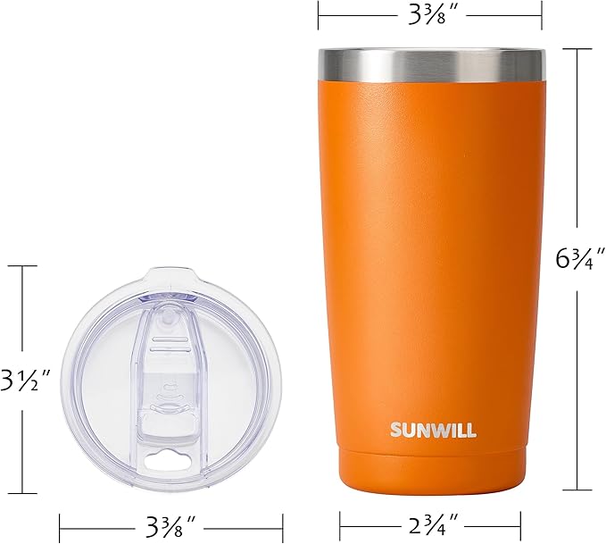 SUNWILL Travel Coffee Tumbler 20 oz, Insulated Mug - Image 3