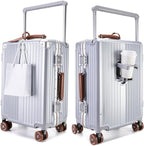 feilario 20" Aluminum Frame Wide Handle Hard Shell Carry On Suitcase by feilario