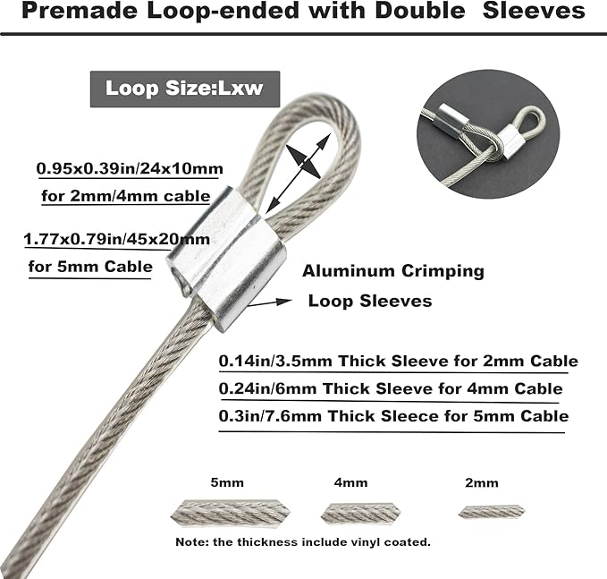 10 Pcs 2mm Wire 12 inch Vinyl Coated Stainless Steel Cable - Image 4