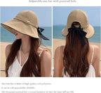 Wide Brim Hats for Woman Foldable Hats Sun Hats for Women uv Protection Bowknot - Image 3