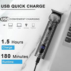 Hatteker Beard Trimmer Kit for Men Professional Hair Clipper T-Blade Beard Hair Shaver Nose Trimmer Hair Cutting Kit Body Grooming Kit Cordless 6 in 1