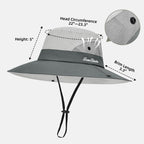 Ponytail Sun Bucket Hats for Women UV Protection Foldable Wide Brim (1 Pack-light Grey)